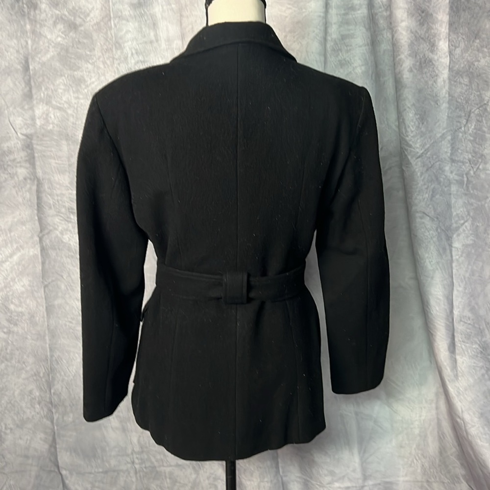 Jonathan Michael Vintage Black Wool/Nylon Belted Trench - Small - Picture 4 of 11